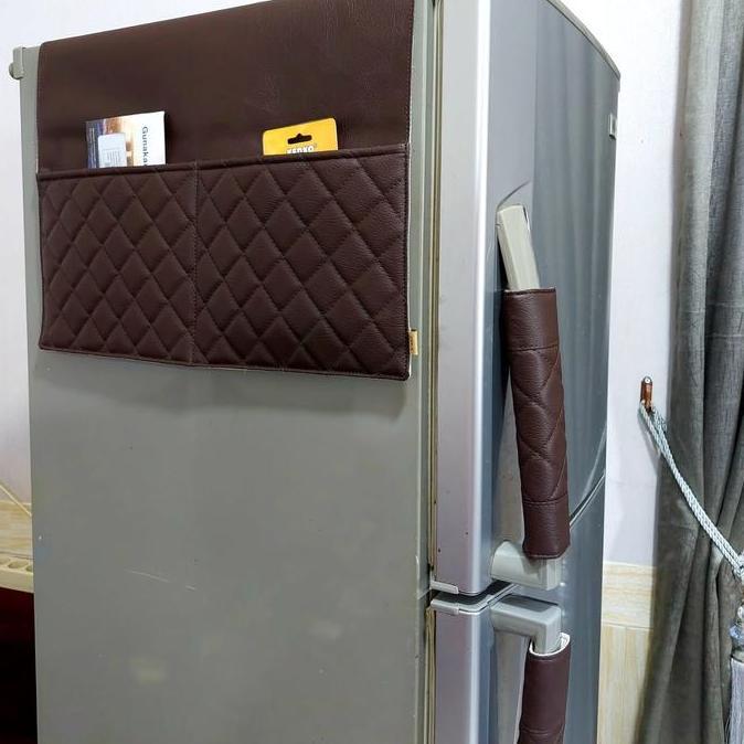 Satu Set Sarung Alas Taplak Kulkas ( 1 Alas + 2 cover Gagang ) Kulit BIN