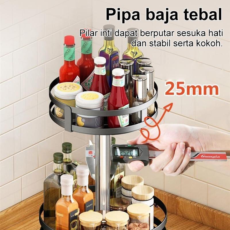 Rak Putar Bumbu Dapur Rak Bumbu Putar Berputar 360 Derajat Rak Dapur Berputar Rotate Kitchen Spice R