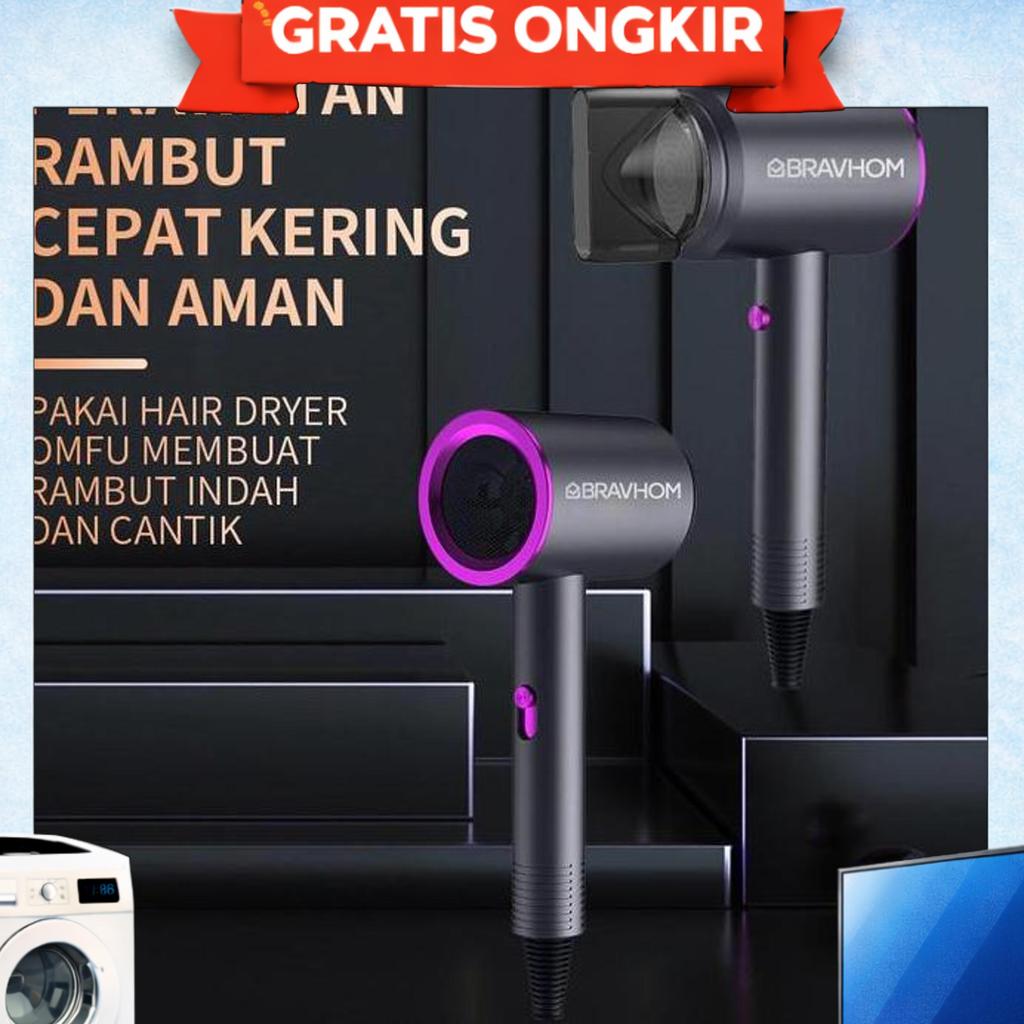 (Cod) Bravhom Pengering Rambut Dan Catokan Paket Nilai  Hairdryer Catokan Rambut Hair Dryer Pengerin