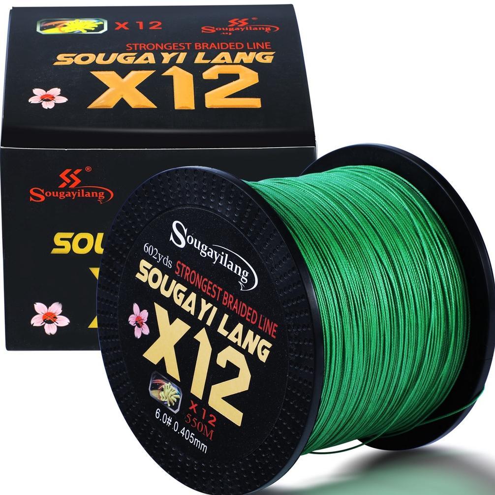 Sougayilang 350m 550m Senar Pe New X12 Super Strong Senar Pancing Braided Fishing Line Multifilament