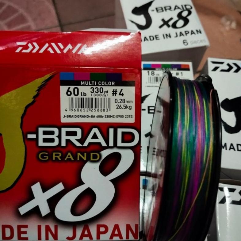senar pancing pe Braid daiwa j Braid grand x8 300m kotak merah pe