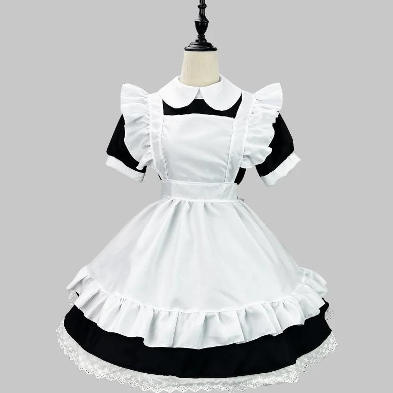Classic Maid Anime Cosplay Costume Black White Plus Size Apron Maid Cat Girl Kawaii Japanese Outfits