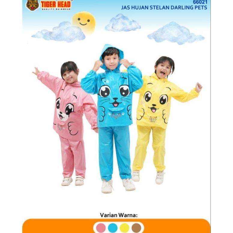 Jas Hujan Anak Pria Wanita 2-5 Tahun Motif Lucu Darling Pets