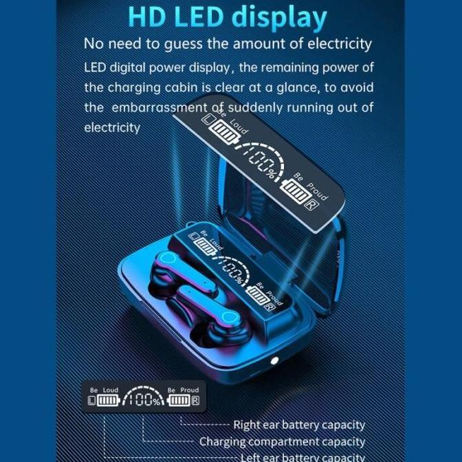 M19 Tws V5.1 Flashlight - Headset Bluetooth M19 Tws LED Display