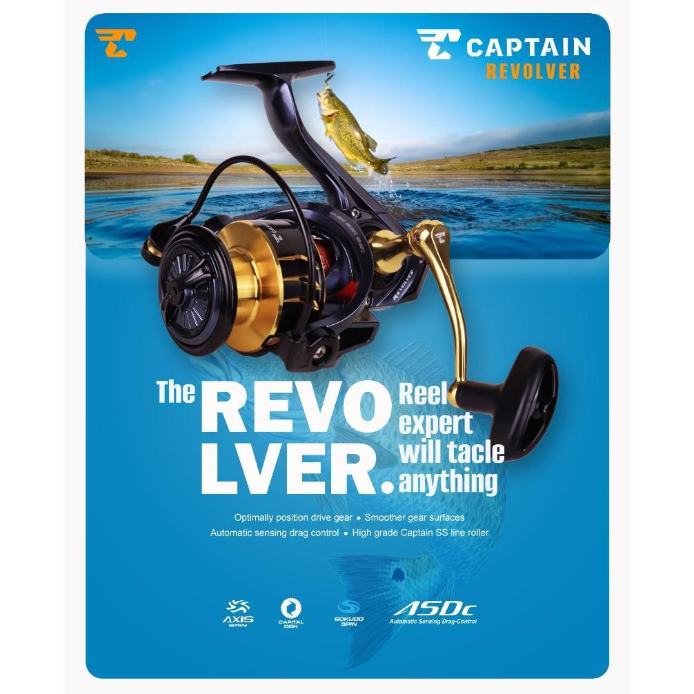 REEL SPINNING CAPTAIN REVOLVER 1000 2000 3000 4000 POWER HANDLE ADVANCE CLICKER