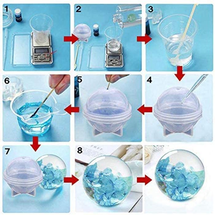 (Termurah) Cetakan Resin Planet Bola Bulat Cetakan Silikon Round Sphere Silicone Mold Bestseller