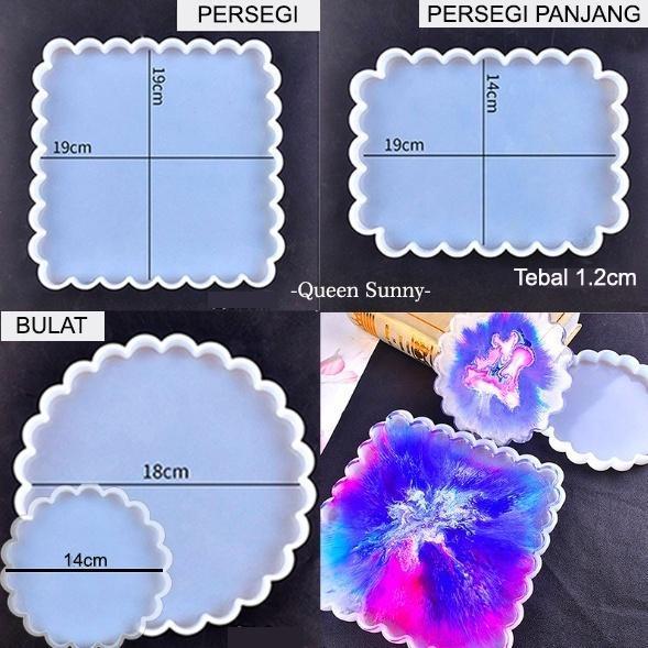 (Promo) Cetakan Resin Coaster Besar Pinggiran Gelombang Tatakan Alas Gelas Dish Plate Aksesoris Ceta