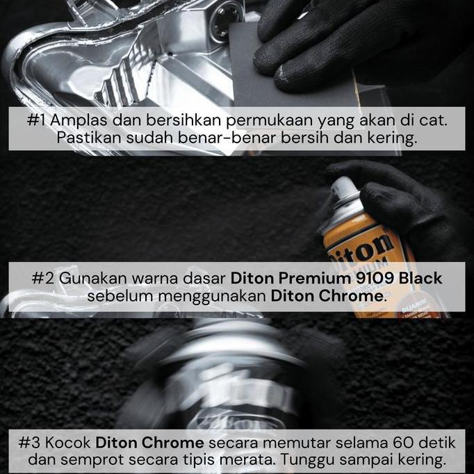 [PAKET] Cat Semprot Diton Chrome Krom (Epoxy + Hitam + Chrome)