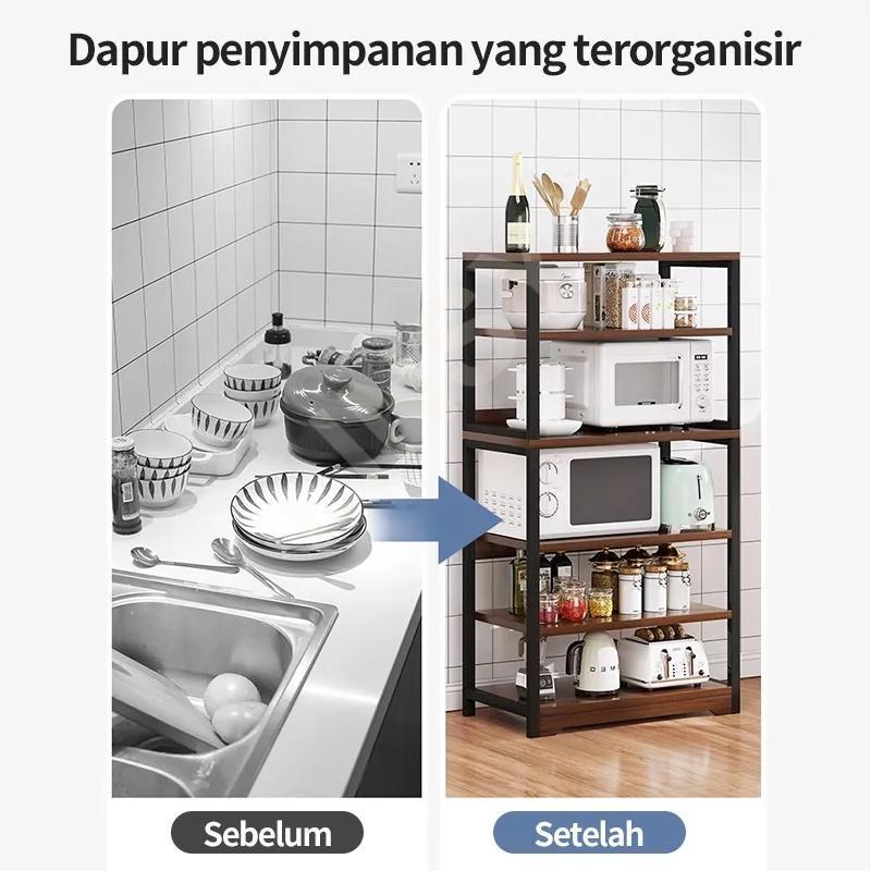 Rak Dapur Kayu Rak Microwave Rak Dapur Susun Minimalis