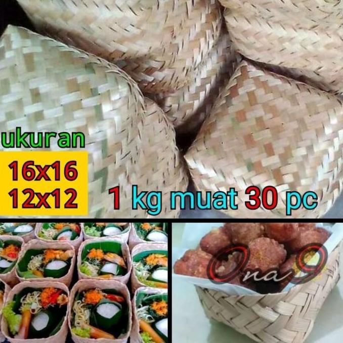 besek,pipiti,anyaman bambu kotak nasi,besek getuk termurah