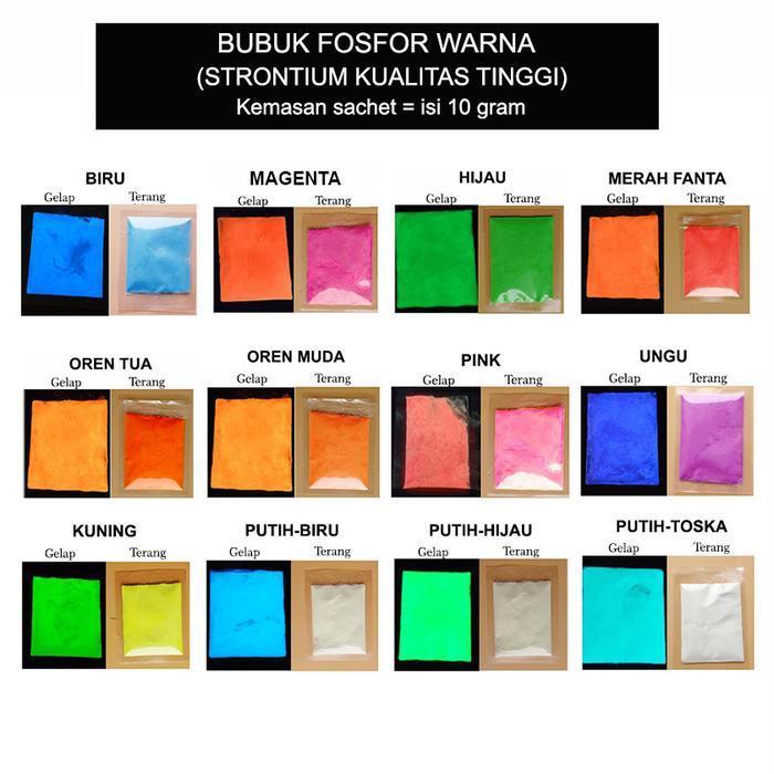 (Terbaru) Bubuk Fosfor Glow In The Dark Paint Serbuk Fosfor In The Dark Powder Mc119 Bestseller