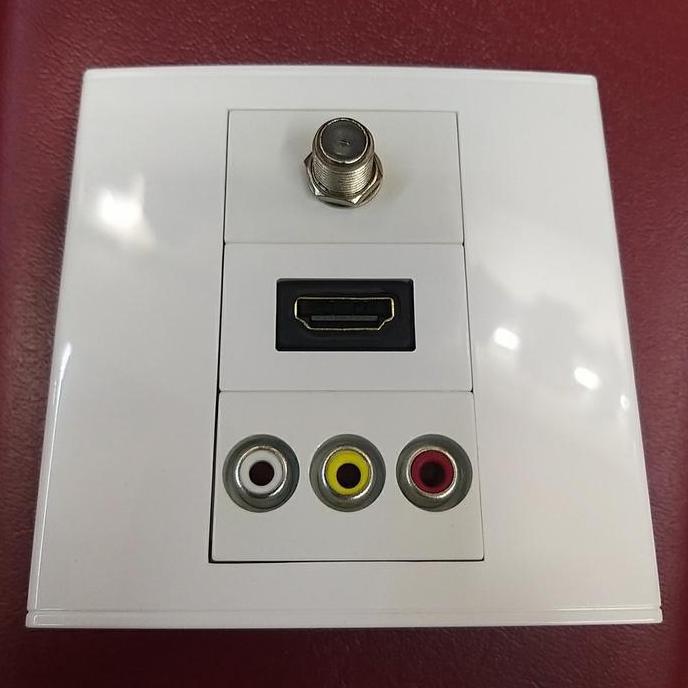 TERMURAH - stop kontak hdmi rca tv soket face plate modul