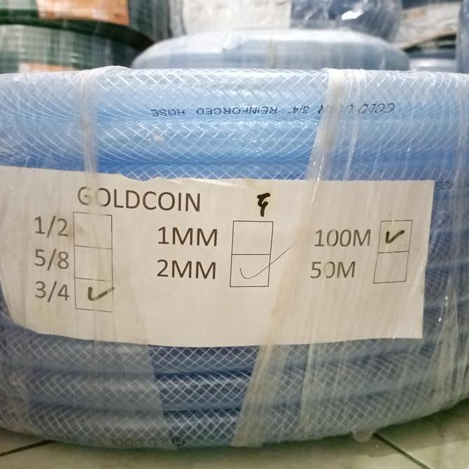 Selang Air 3/4 Inch 2 mm 50 Meter Serat Benang Bening Elastis 1 roll