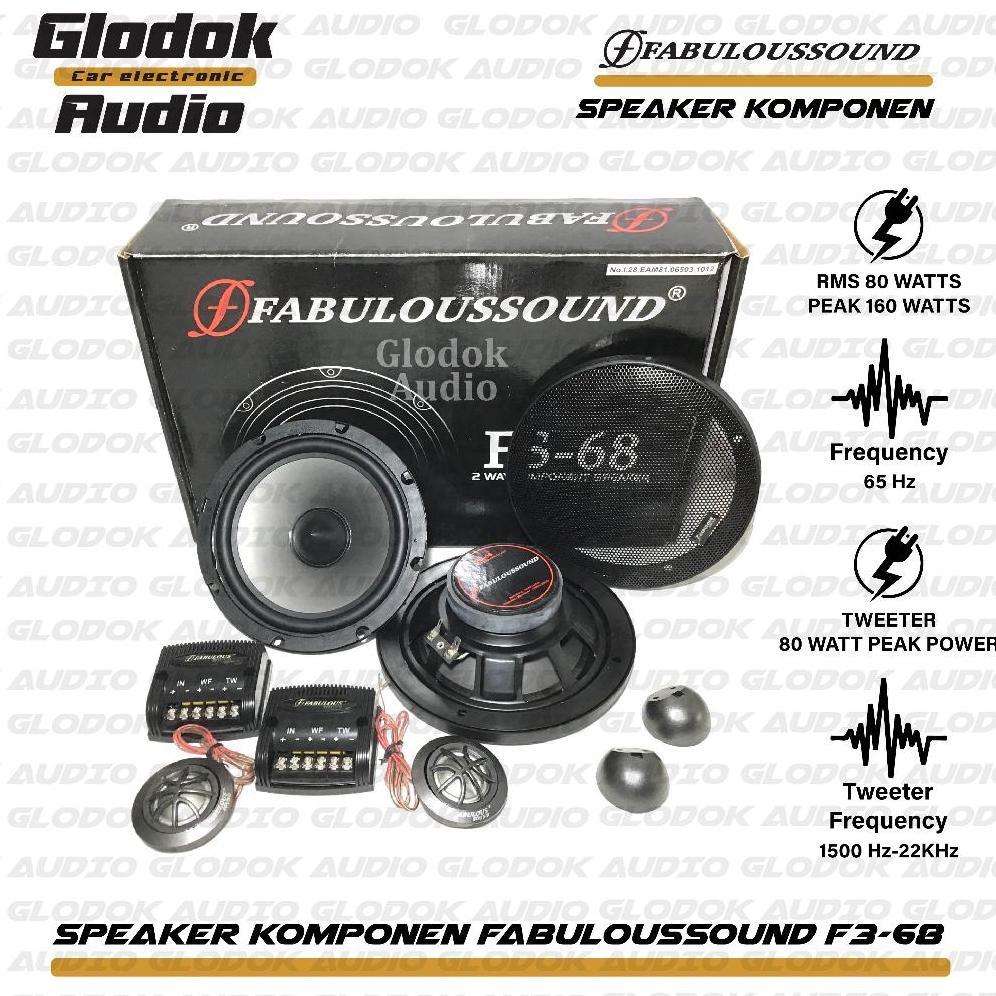 HOT Speaker split Komponen Fabulous sound FS 68 / Speaker 6,5 inch set bass mobil