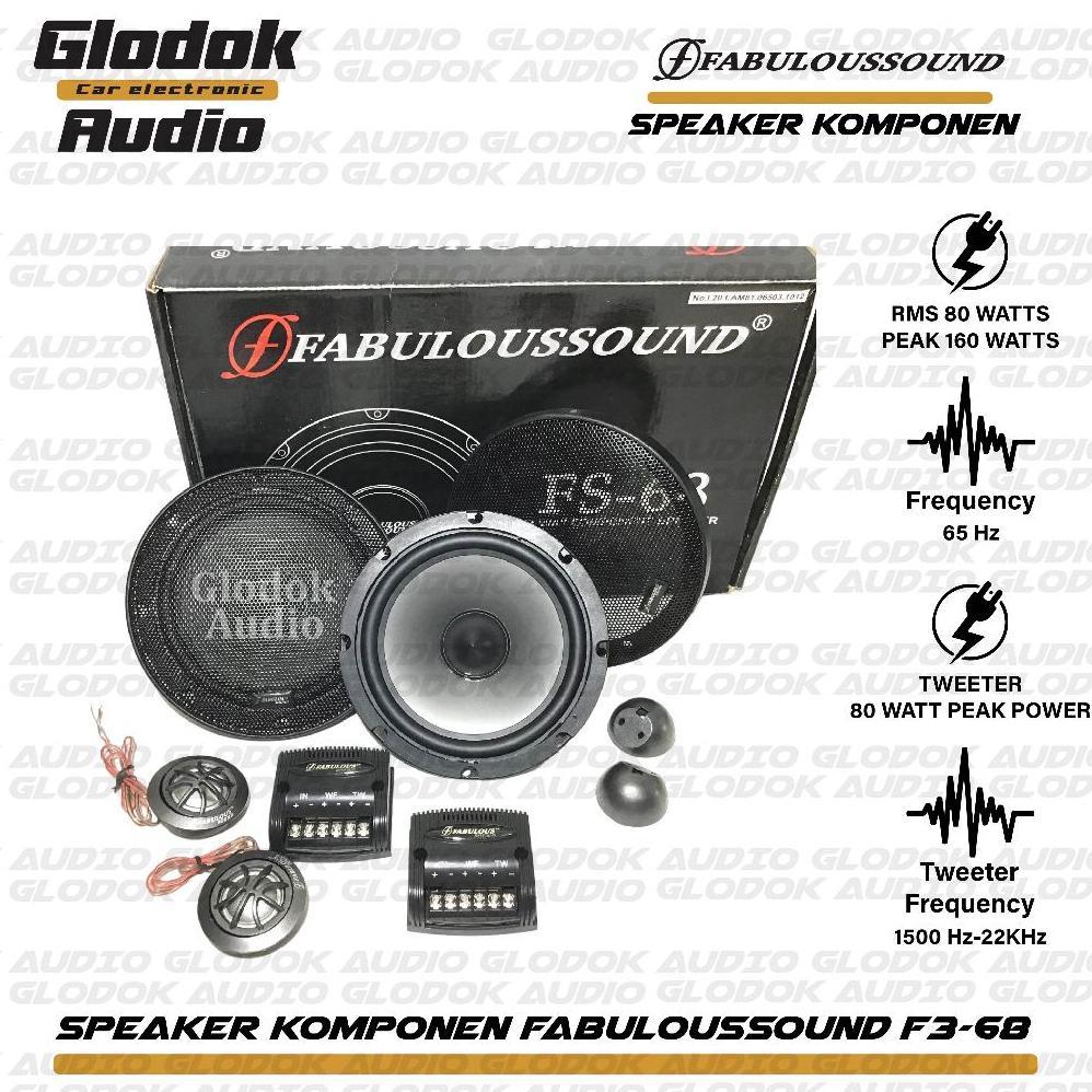 pengiriman cepat Speaker split Komponen Fabulous sound FS 68 / Speaker 6,5 inch set bass mobil