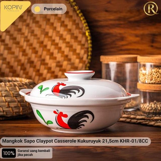 Mangkok Sapo Claypot Casserole Kukuruyuk 215Cm Kopin Khr018Cc 8Inch Porcelain Keramik