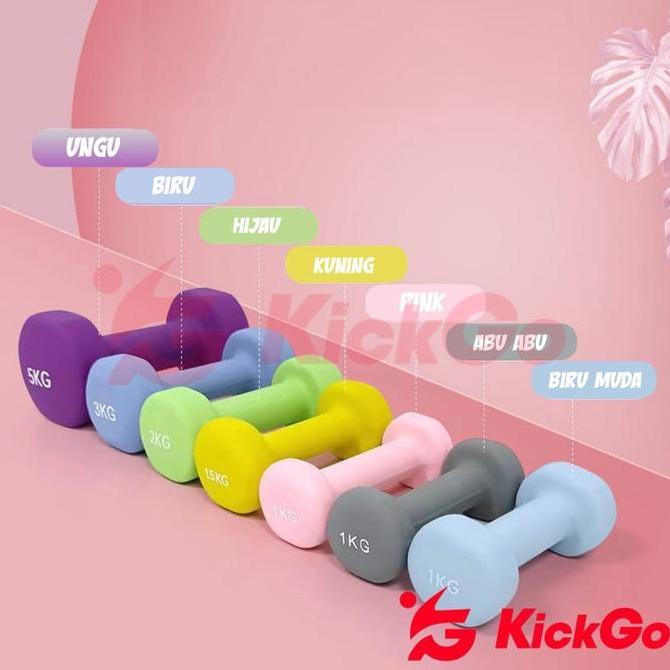 Otwsehat- Kickgo Barbel 3Kg Barbel 3 Kg Barbel Neoprene Barbel 3Kg Barbel Vinyl Anti Slip Premium