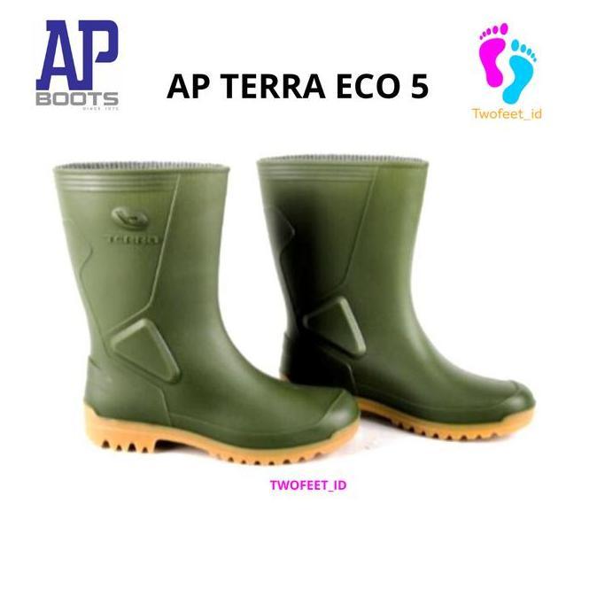 Scbk- Ap Boots Terra Eco 5 Sepatu Boot Hujan Size 25 - 27 ( 37 - 42 ) Hijau Setengah Betis Dewasa