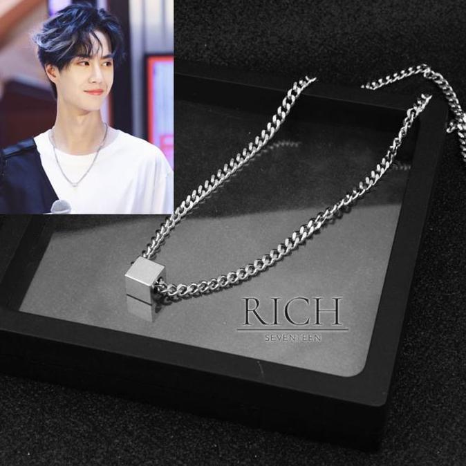 Kalung Titanium Pria Wanita Kalung Rantai Bandul Nine BTS
