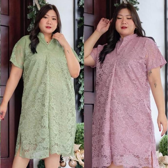 Termurah / Hot Sale Dress Brokat Cheongsam/Cheongsam Jumbo/Cheongsam Brokat Bigsize