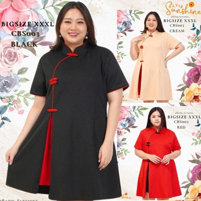 Termurah / Hot Sale Cheongsam Sangjit Dress Batik Wanita Size Xxxl/Jumbo/Big Size Cbs003(1