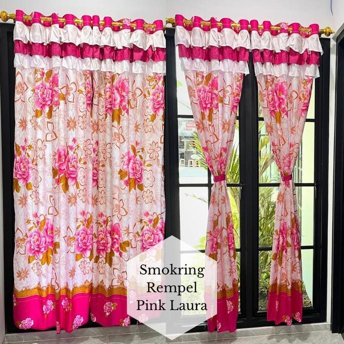Dimari- Gorden Rumbai  Poni  Mewah 1 Satuan  Elegan Premium Gorden Jendela Motif Bunga Aesthetics Pa