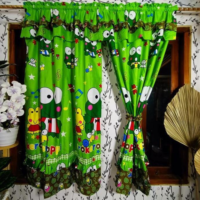 Dimari- Gorden Jendela Kamar Pendek Model Serut Motif Keropi