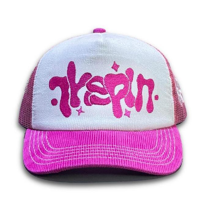 Topi Jaring Trucker Corduroy Pink Hinoto Thisplan original