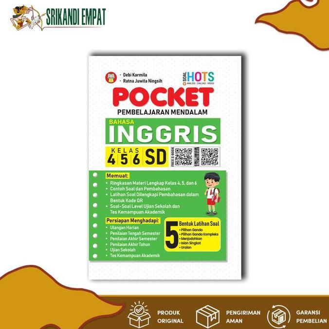 Buku Pocket Bahasa Inggris SD kelas 4-5-6 / Soal Pembahasandan Ringkasan Materi
