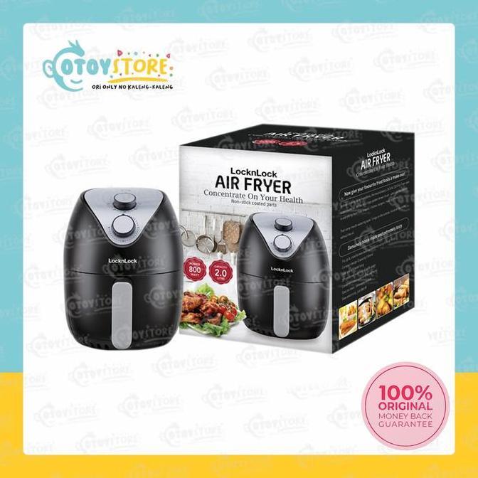BEBAS ONGKIR - Locknlock Black Series AirFryer EJF122BLK 2L / Lock & Lock Airfryer