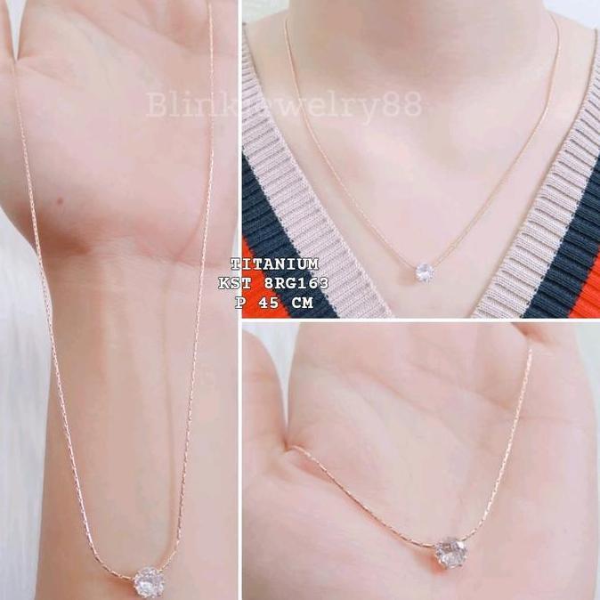 Kalung Titanium Set Liontin Kecil