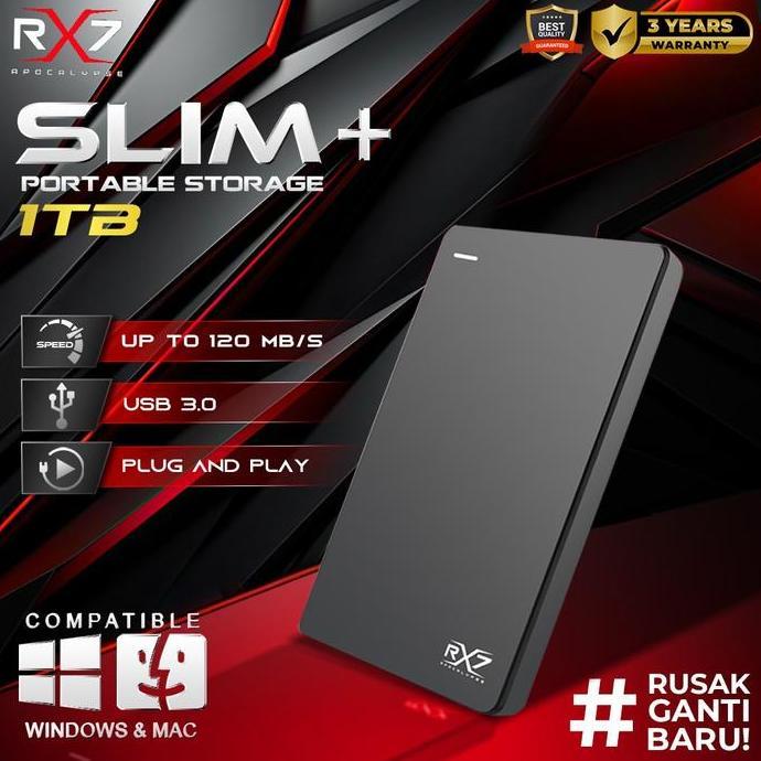 HARGA DISC - HDD EXTERNAL BACKUP SLIM+ RX7 1TB / HDD EXPANSION SLIM+ RX7 1TB RESMI