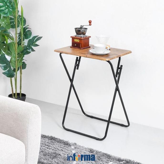 Informa Wolby Meja Lipat - Cokelat Meja Samping Meja Kecil Kopi Baca Kerja Meja Laptop Portable
