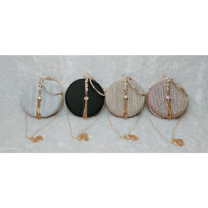MFB 11956 CLUTCH PESTA BULAT  TAS KONDANGAN MEWAH ELEGAN Wanita KS