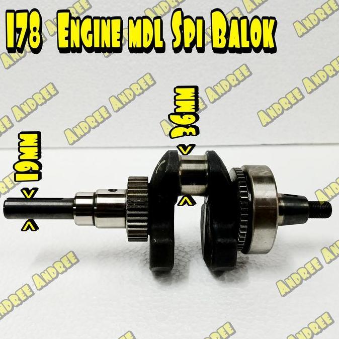 ```````] Crankshaft - Kuras Kruk As Engine Diesel Solar 178 178F 178FA model Spi Balok - As 19 mm Ki