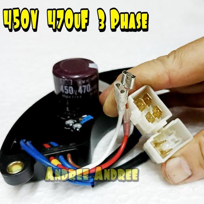 :::::::] AVR Oval Genset Solar dan Bensin 450 V - 470 uF - 3 Phase - 8 Kabel - 4500 5000 6500 12000 