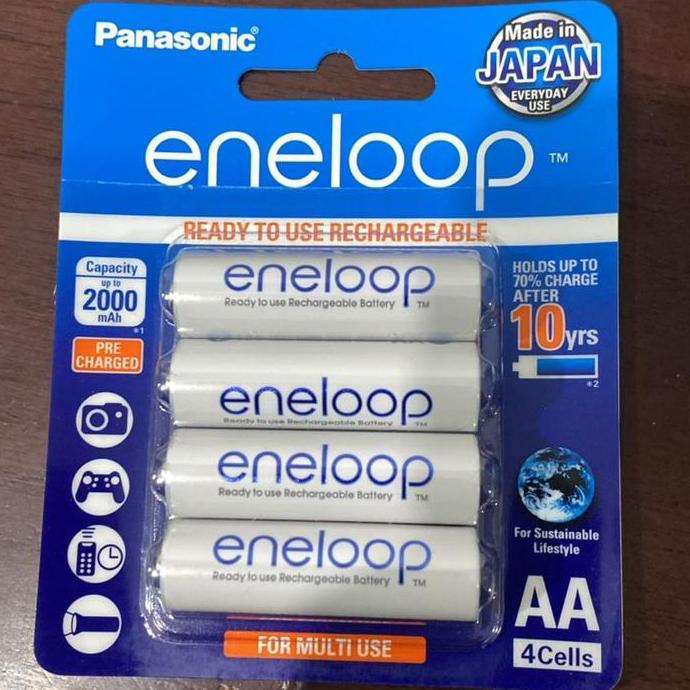 Baterai Eneloop AA 4 Pcs 2000Mah - Rechargeable Battery AA Eneloop isi 4 (TERBAIK) (TERBARU) (TERMUR