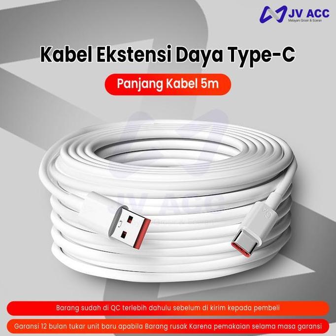 KABEL CHARGER KAMERA CAMERA CCTV TYPE TIPE C PANJANG KABEL 5 METER
