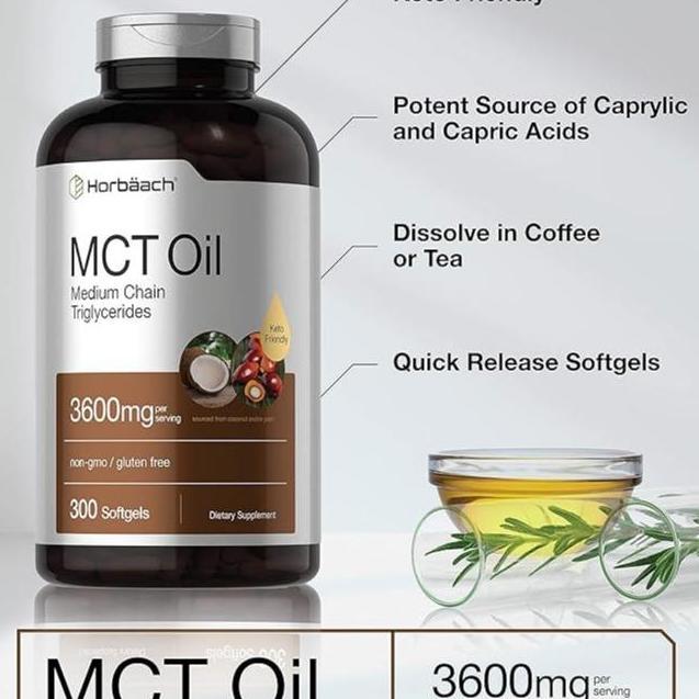 Horbach Keto MCT Oil Capsules 3600mg 300 Softgels