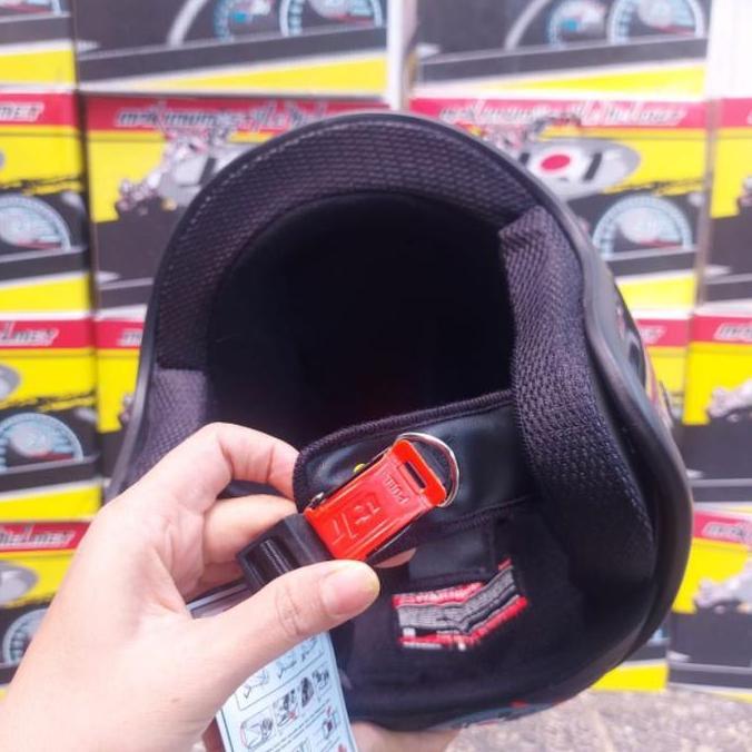 HELM JPN Hitam black glossy HELMET MOTOR BOGO RETRO POLOS PRIA WANITA