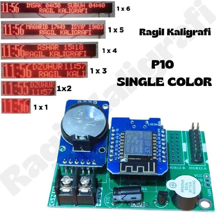 CONTROLLER JWS P10 SINGLE COLOR 1 BARIS - KONTROLER JAM JADWAL SHOLAT RUNNING TEXT P10 SINGLE COLOR 