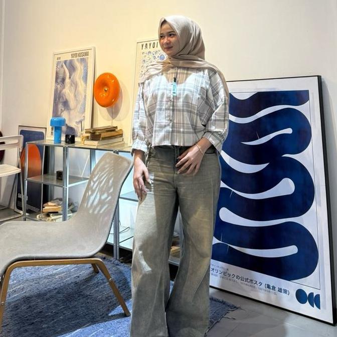 Iyakirim- Kemeja Tamara Batwing Flanel Oversize-Rfd