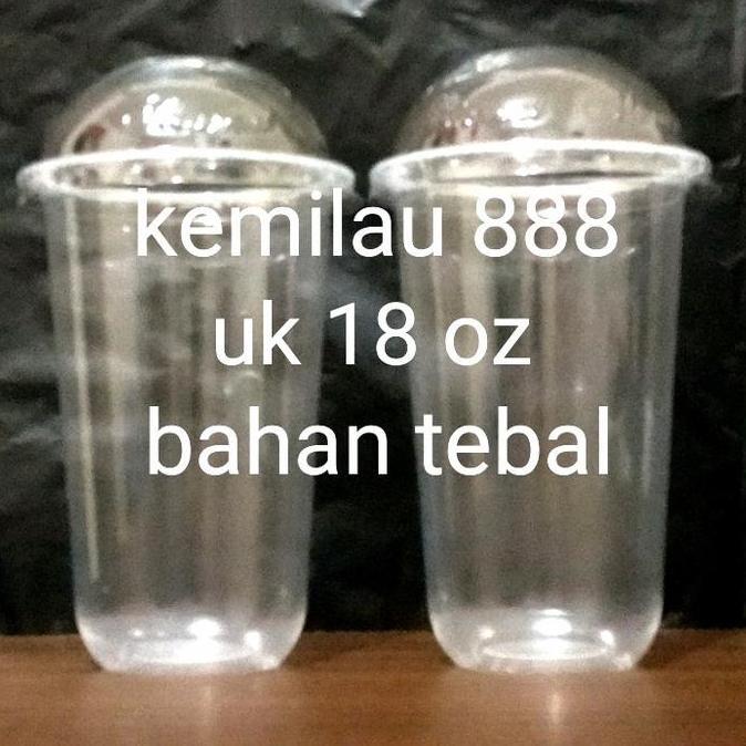 Gasyuk- Gelas Plastik Oval Tebal Uk 18 Oz Pp Cup Plus Tutup(1 Roll Isi 50 Pcs)
