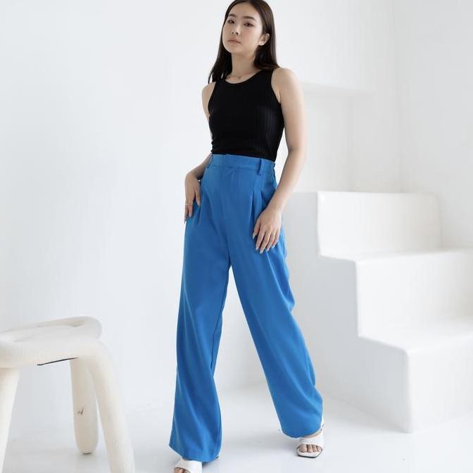 Wmn- Beige Studio - Loui Pants - Celana Panjang High Waist Wanita