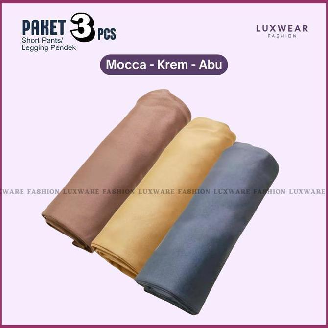 Wmn- Paket 3 Pcs Hotpants Spandex Wanita Shortpants Polos Dewasa Legging Sepaha Pendek Bahan Premium