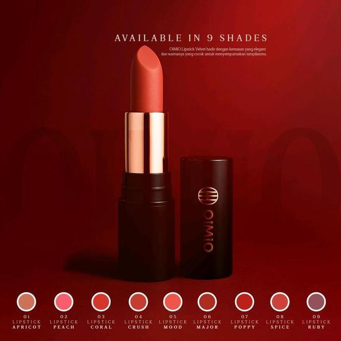 Papupi- Oimio Lipstick Velvet Matte Longlasting Waterproof Mengandung Vitamin E - Douyin Lipstick Om