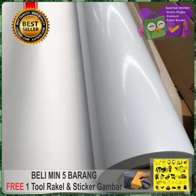 Stiker putih glossy/metalic / skotlet putih glossy/metalik