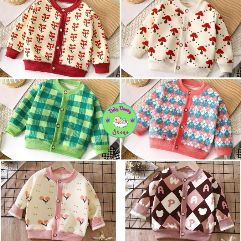 Cardigan anak bayi perempuan / sweater anak cewek bahan premium / jaket kancing anak bayi