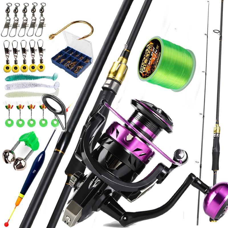 Set Pancing180Cm/210Cm Fishing Rod Fishing Reel Fishing Line Full Kit 5.0:1 12+1 High Speed Max Drag