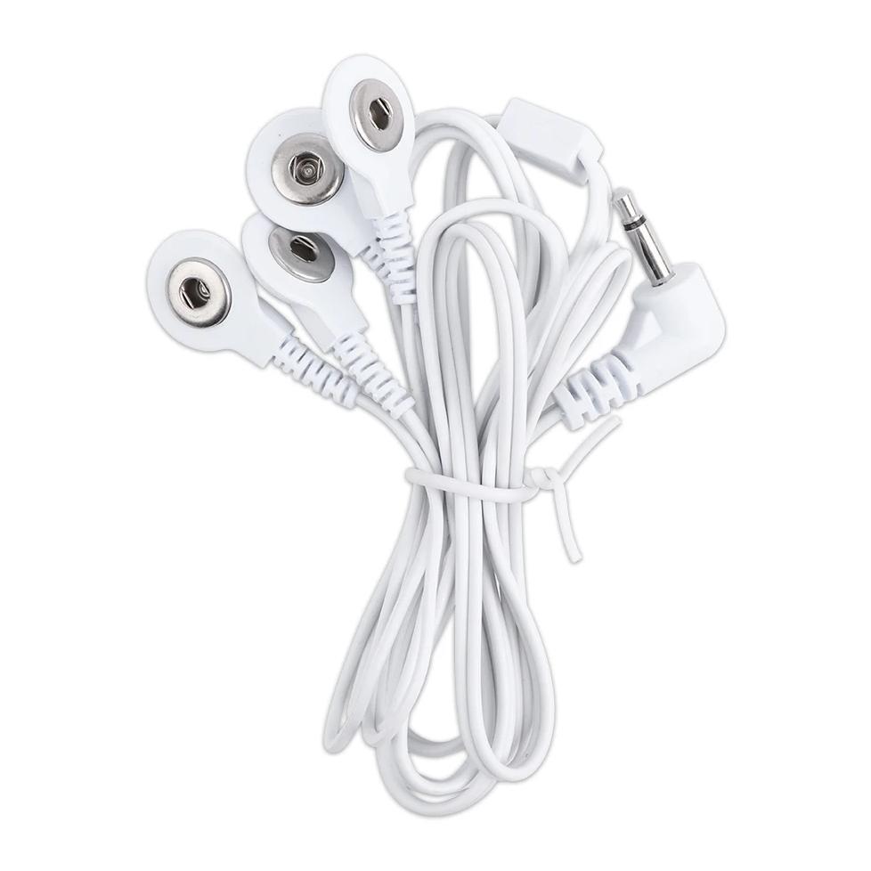 4-way TENS Cable Electrode Wire for EMS TENS Unit Therapy Machine Physiotherapy Body Massager Massag